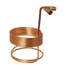 25' x 3/8" Copper Wort Chiller w/ Brass Fittings