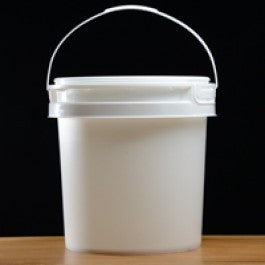 Buy 1 Gallon white plastic pail with handle - lid available ($2.00