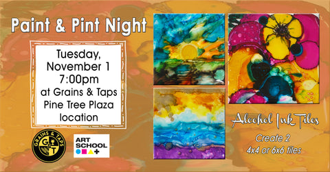 Paint & Pint Night Admission, Tuesday, November 1, 7:00 PM