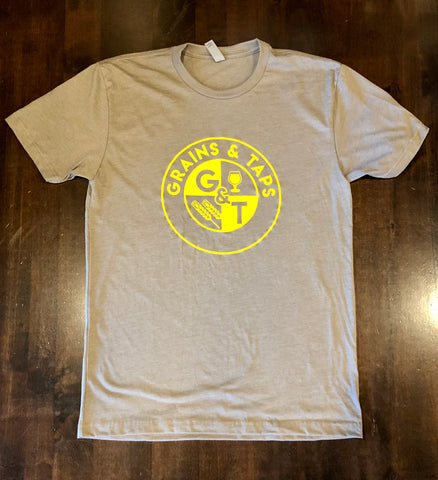 Gray T Shirt Yellow Logo