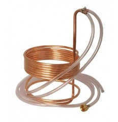 25' Copper Wort Chiller with Vinyl Tubing Ends - 3/8" dia.